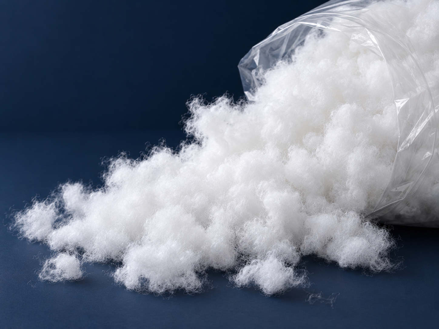 Illustration of loose white fibre filling
